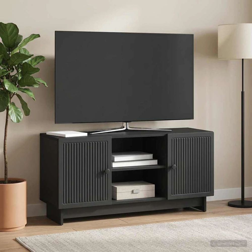 TV staliukas Televizoriaus spintelė 102 x 34,5 x 50 cm Juoda