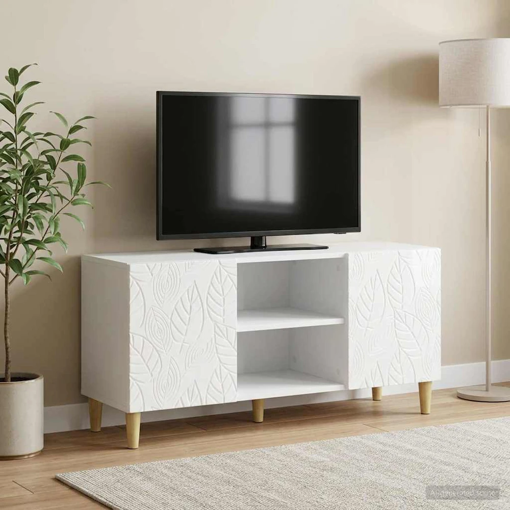 TV staliukas Televizoriaus spintelė 102 x 34,5 x 50 cm Itin blizgi balta