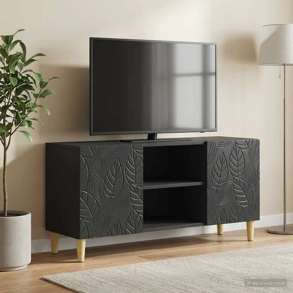 TV staliukas Televizoriaus spintelė 102 x 34,5 x 50 cm Juoda