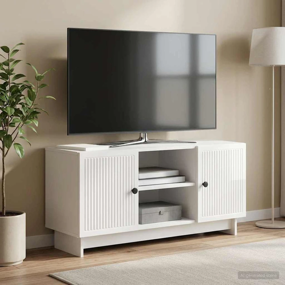 TV staliukas Televizoriaus spintelė 102 x 34,5 x 50 cm Itin blizgi balta