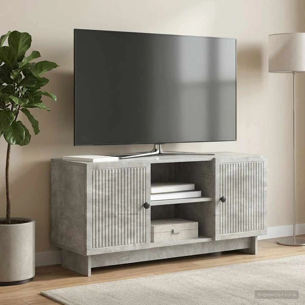 TV staliukas Televizoriaus spintelė 102 x 34,5 x 50 cm Betono pilka