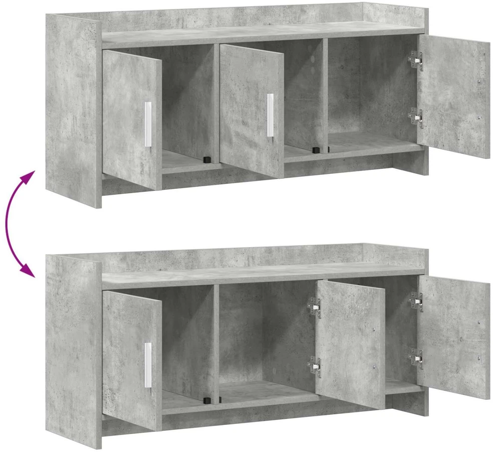 TV staliukas Televizoriaus spintelė 102 x 33 x 47 cm Betono pilka