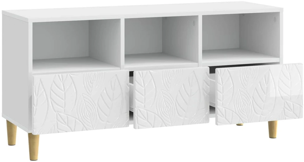 TV staliukas Televizoriaus spintelė 102 x 34,5 x 50 cm Itin blizgi balta