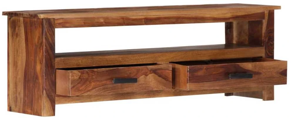 TV staliukas Televizoriaus spintelė, 118x30x40cm, rausv. dalb. med. masyvas