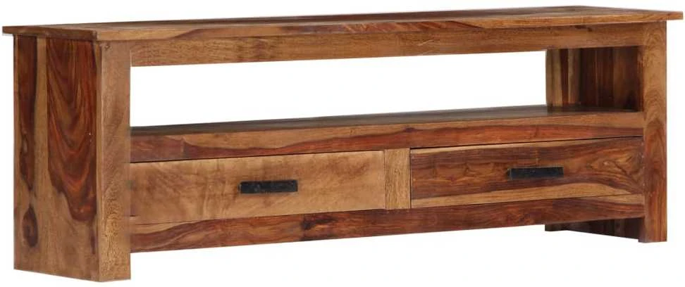 TV staliukas Televizoriaus spintelė, 118x30x40cm, rausv. dalb. med. masyvas