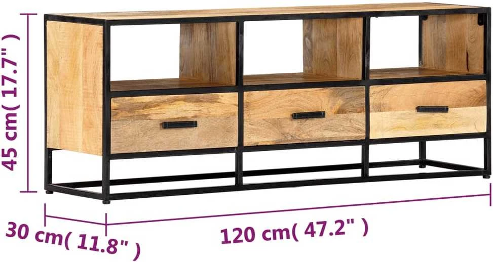 TV staliukas Televizoriaus spintelė, 120x30x45cm, mango medienos masyvas