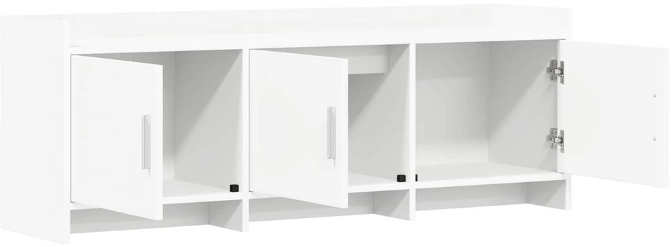 TV staliukas Televizoriaus spintelė 130 x 33 x 47 cm Balta Apdirbta mediena