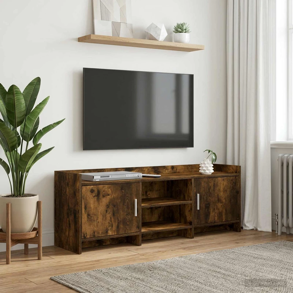 TV staliukas Televizoriaus spintelė 130 x 33 x 47 cm Dūminio ąžuolo