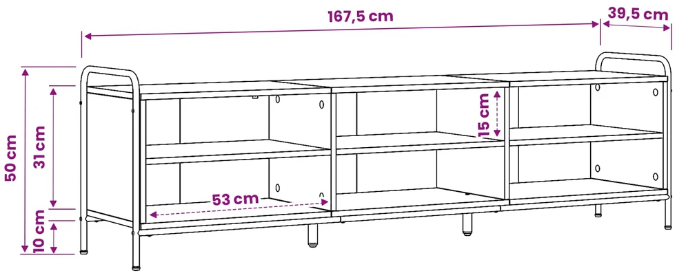 TV staliukas Televizoriaus spintelė 140 x 39,5 x 50 cm Sonoma ąžuolas