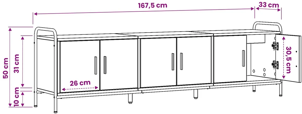 TV staliukas Televizoriaus spintelė 146 x 33 x 50 cm Sendintos medienos