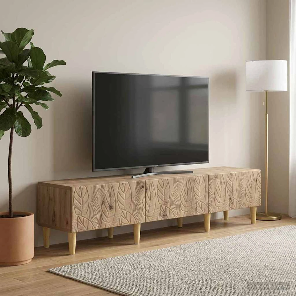 TV staliukas Televizoriaus spintelė 147 x 34,5 x 30 cm Artisano ąžuolo