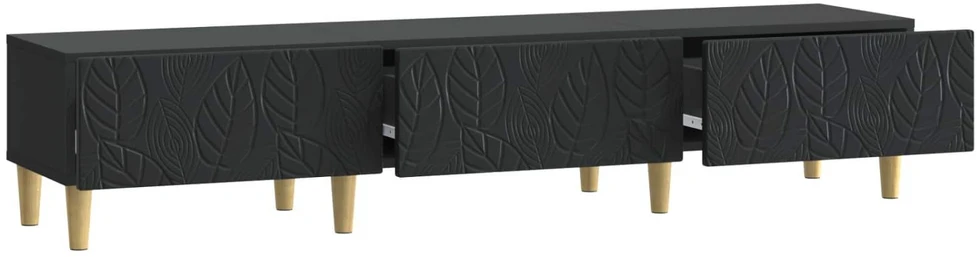 TV staliukas Televizoriaus spintelė 147 x 34,5 x 30 cm Juoda