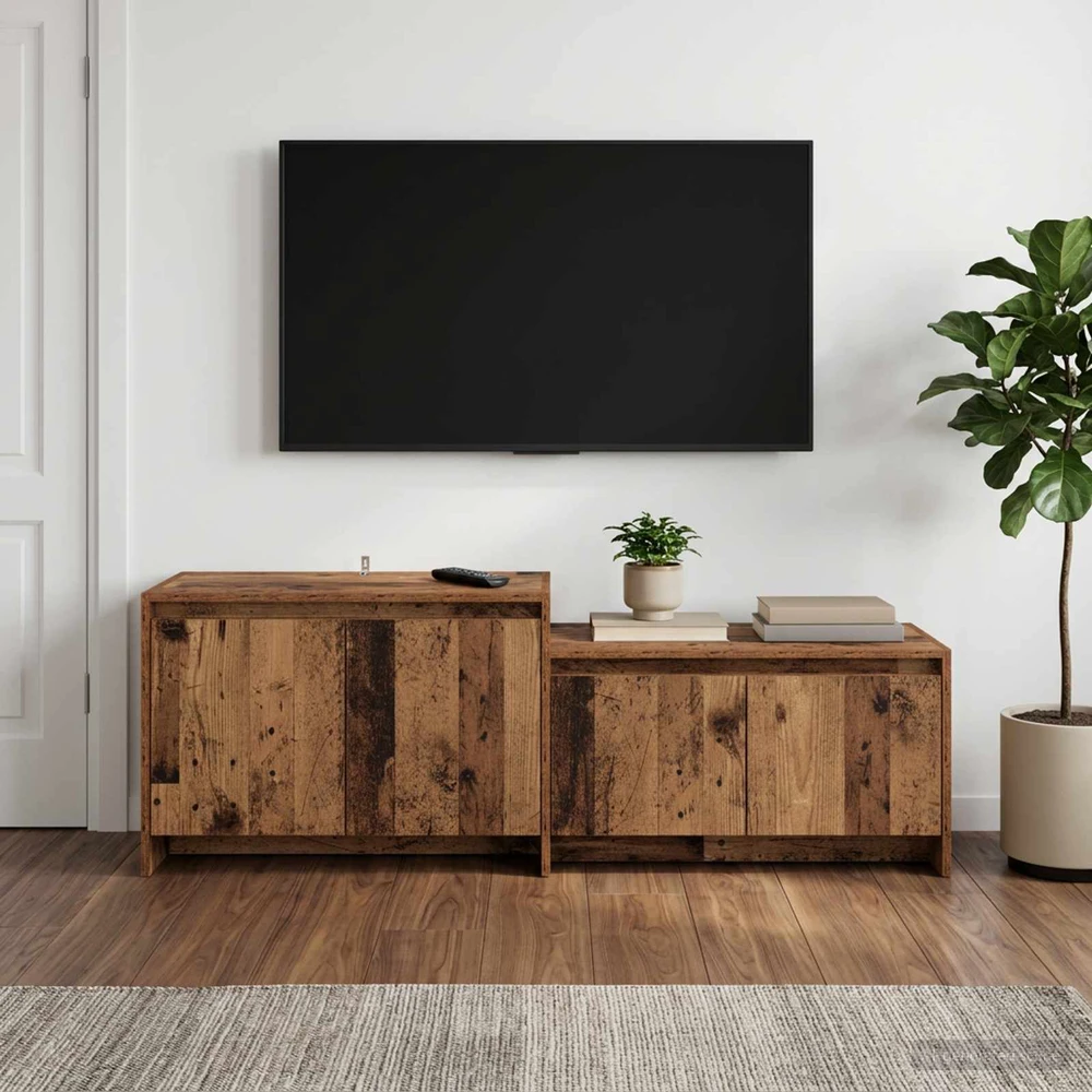 TV staliukas Televizoriaus spintelė 147 x 35 x 50 cm Sendintos medienos