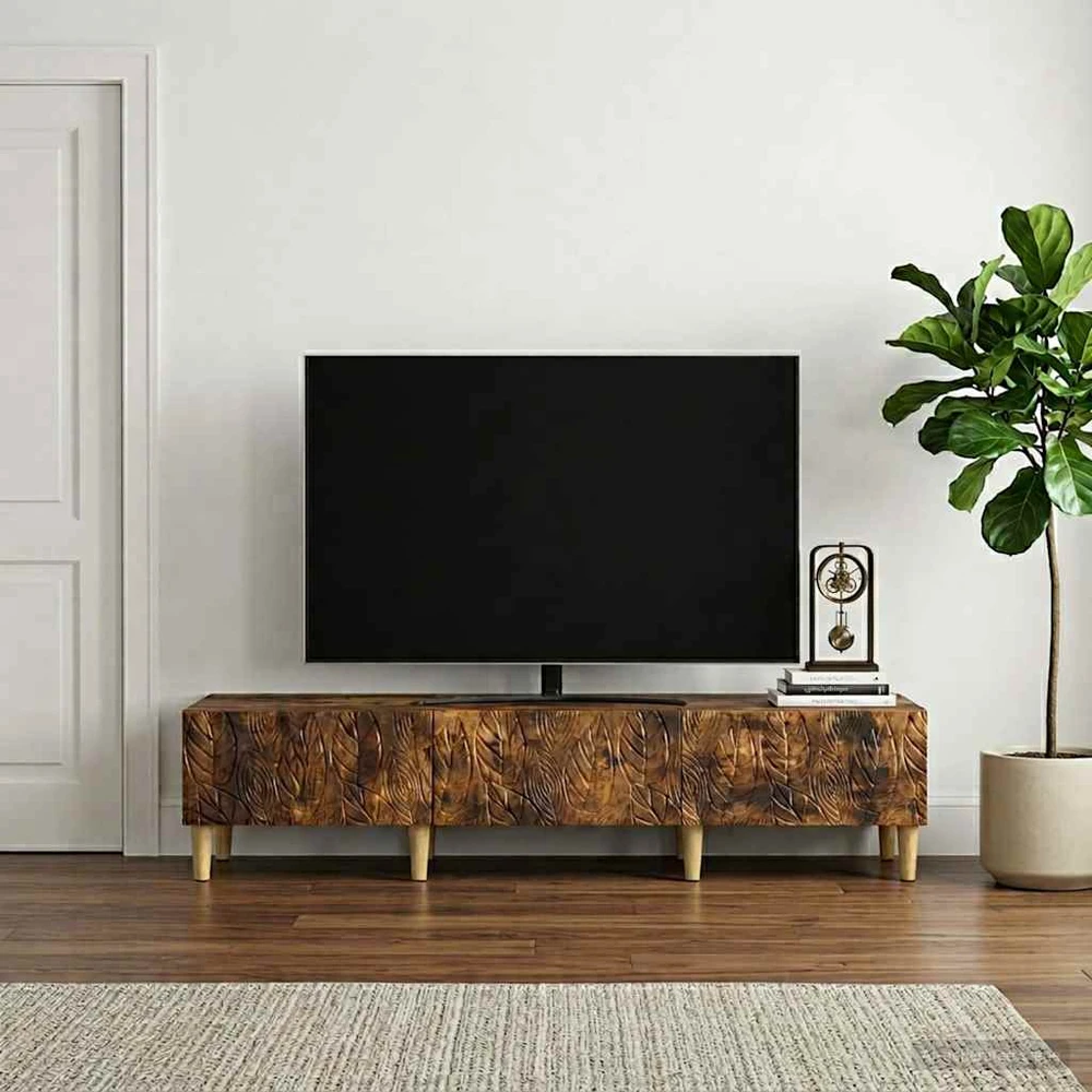 TV staliukas Televizoriaus spintelė 147 x 34,5 x 30 cm Dūminio ąžuolo