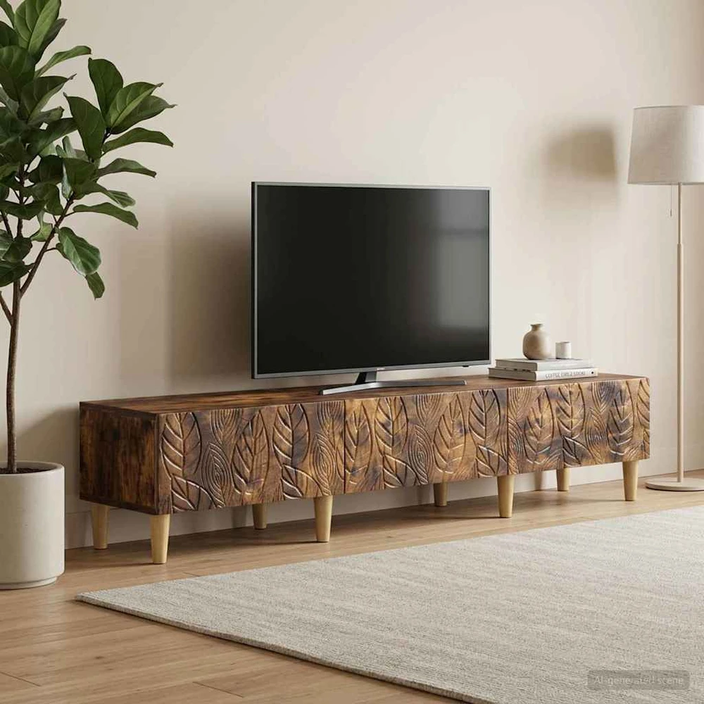 TV staliukas Televizoriaus spintelė 147 x 34,5 x 30 cm Dūminio ąžuolo