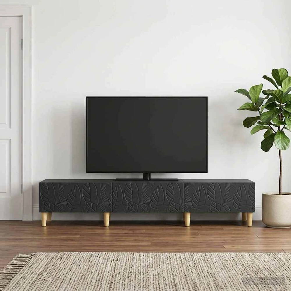 TV staliukas Televizoriaus spintelė 147 x 34,5 x 30 cm Juoda