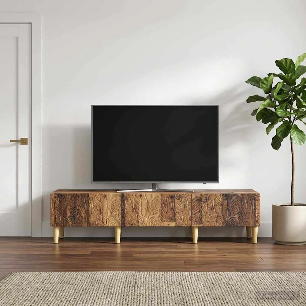TV staliukas Televizoriaus spintelė 147 x 34,5 x 30 cm Sendintos medienos
