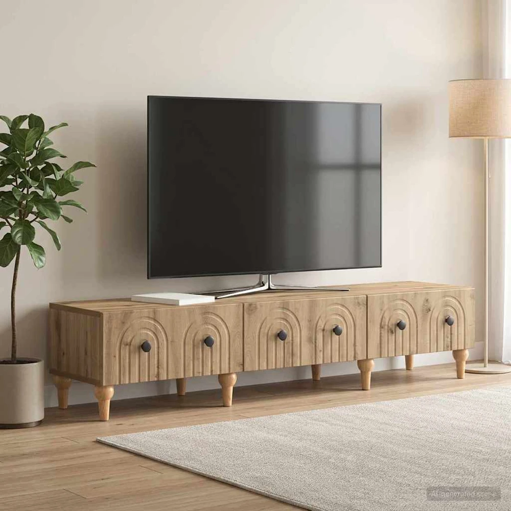 TV staliukas Televizoriaus spintelė 147 x 34,5 x 30 cm Artisano ąžuolo