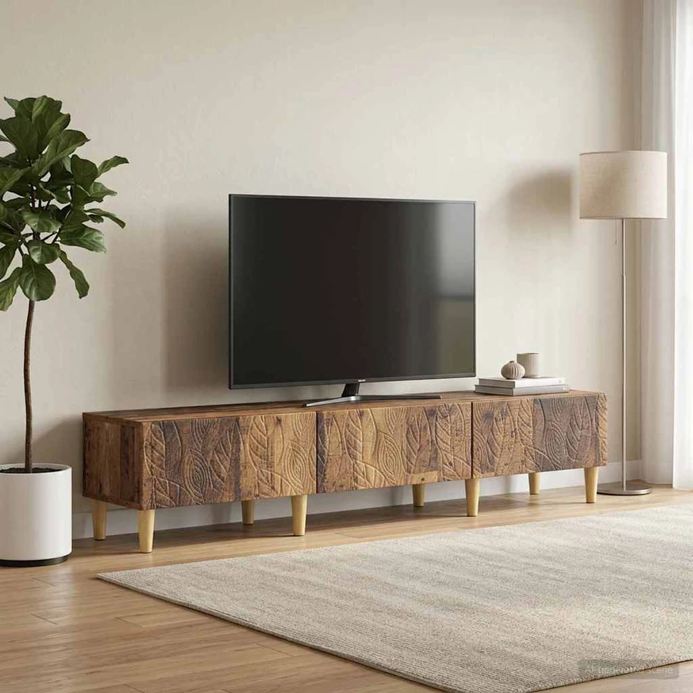 TV staliukas Televizoriaus spintelė 147 x 34,5 x 30 cm Sendintos medienos