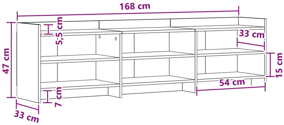 TV staliukas Televizoriaus spintelė 168 x 33 x 47 cm Betono pilka
