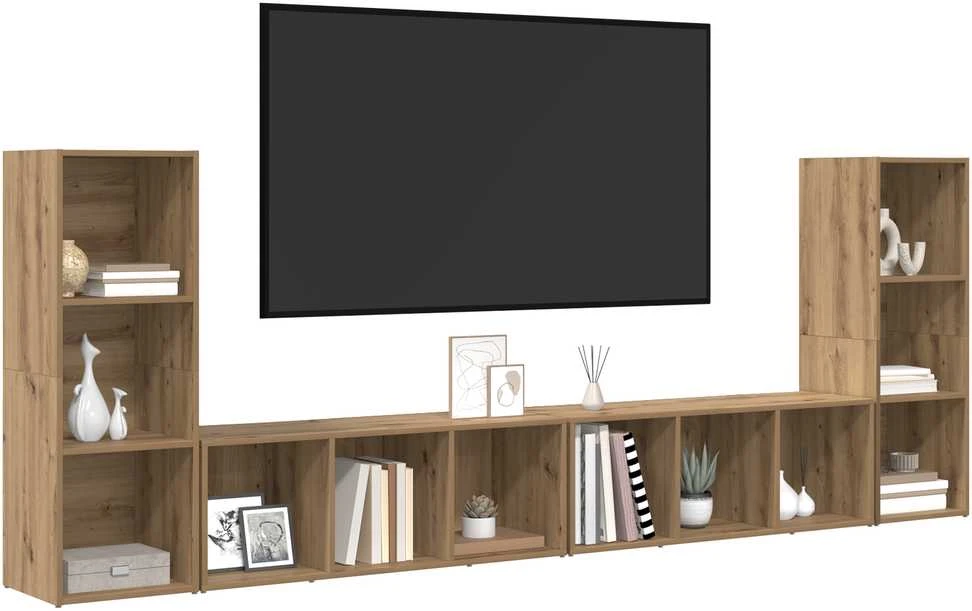 TV staliukas TV spintelių komplektas 4 vnt. Amatininkų ąžuolas