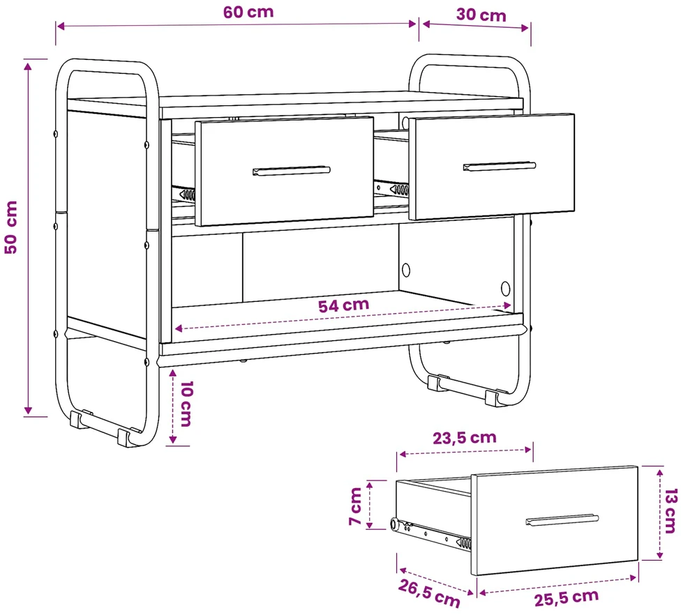 TV staliukas Televizoriaus spintelė 60 x 30 x 50 cm Sonoma ąžuolas