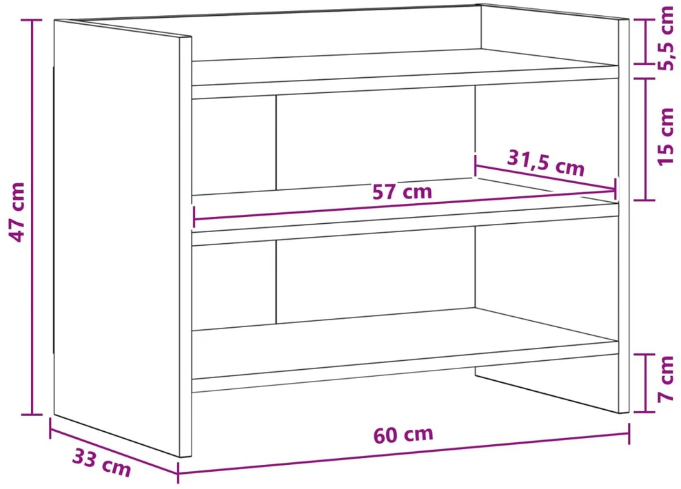 TV staliukas Televizoriaus spintelė 60 x 33 x 47 cm Betono pilka