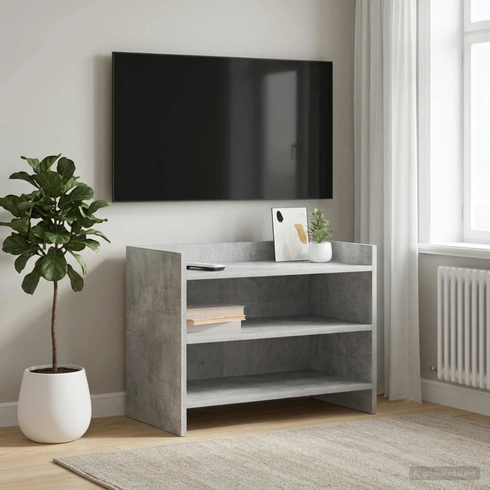 TV staliukas Televizoriaus spintelė 60 x 33 x 47 cm Betono pilka