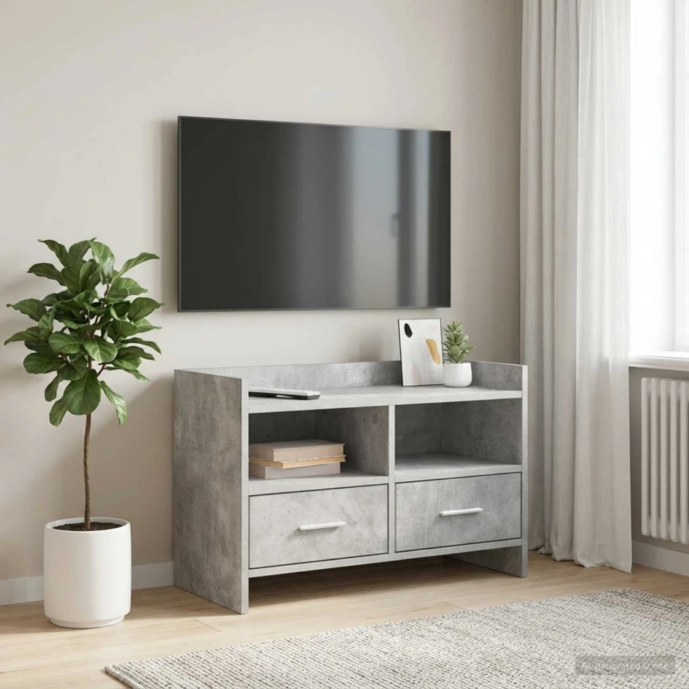 TV staliukas Televizoriaus spintelė 71,5 x 33 x 47 cm Betono pilka