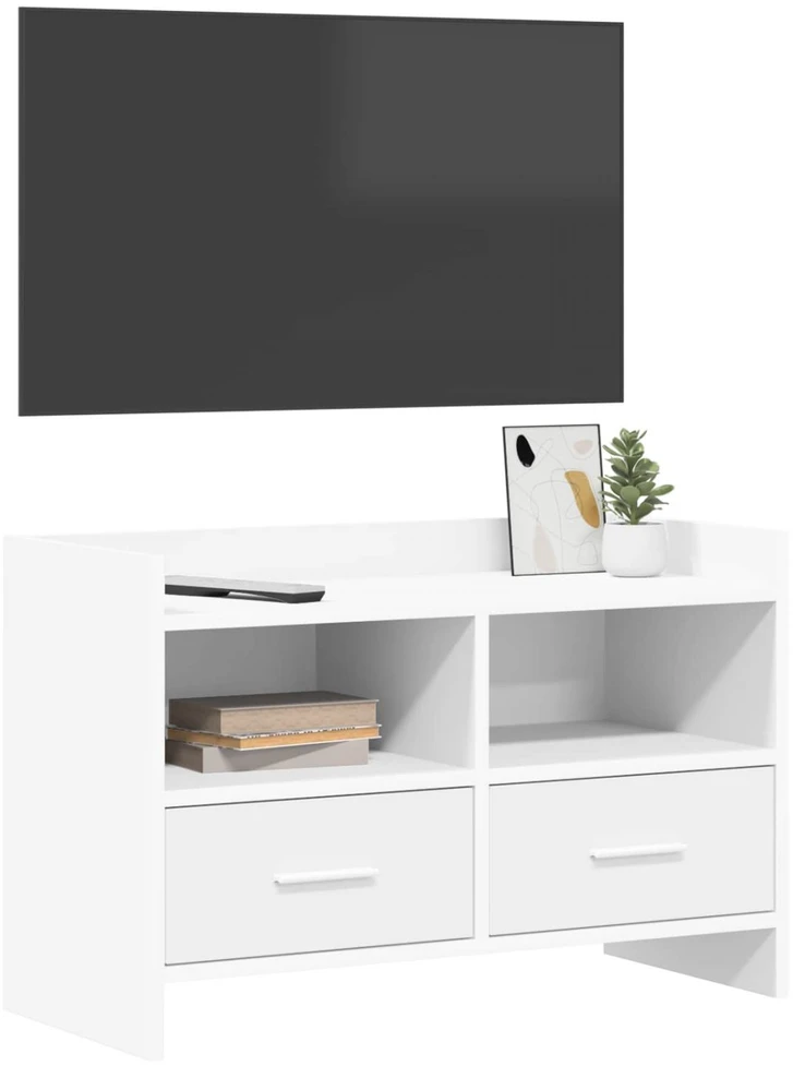 TV staliukas Televizoriaus spintelė 71,5 x 33 x 47 cm Balta Apdirbta mediena