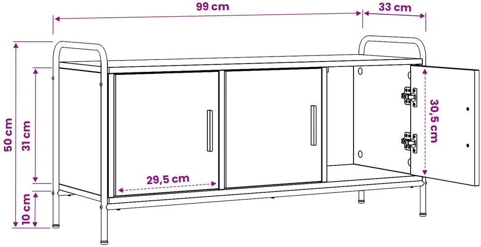 TV staliukas Televizoriaus spintelė 79,5 x 33 x 50 cm Dūminio ąžuolo