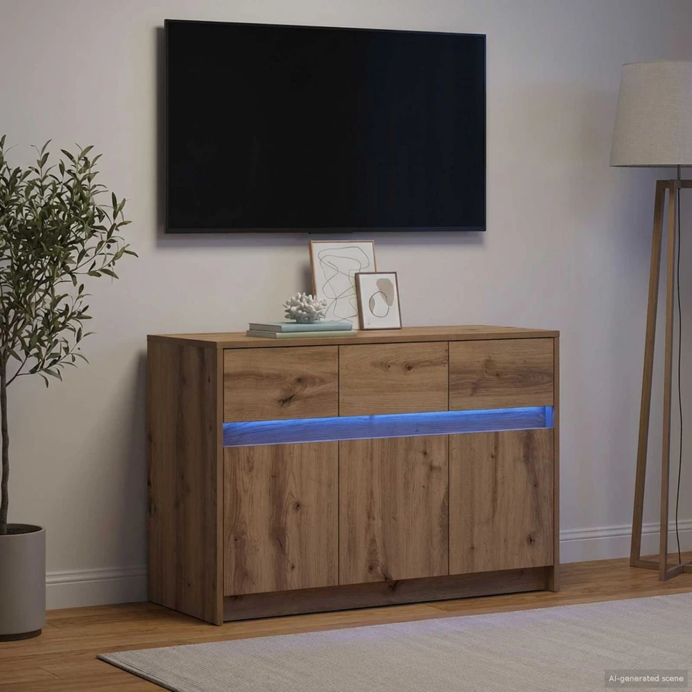 TV staliukas Televizoriaus spintelė 91 x 34 x 61 cm Artisano ąžuolo