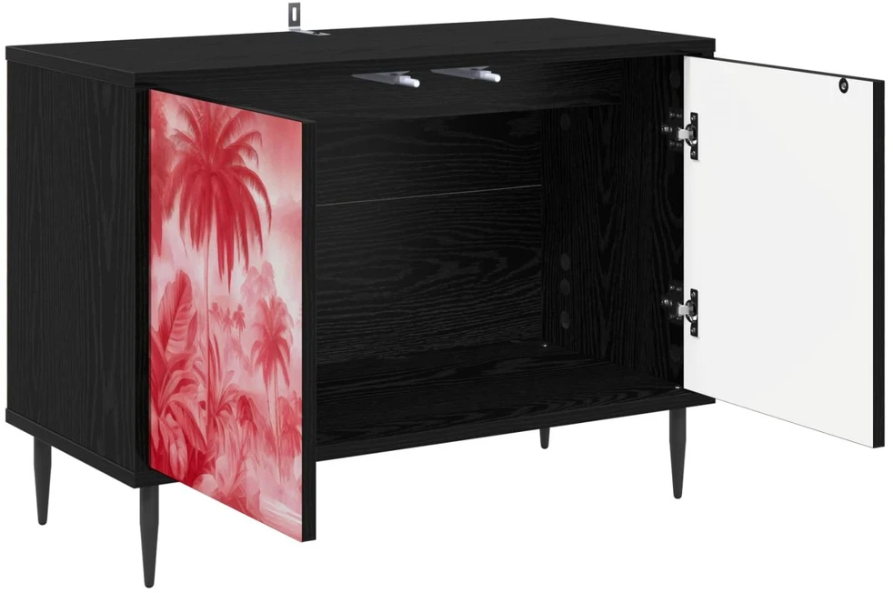 TV staliukas Televizoriaus spintelė AACHEN 69 x 33 x 50,5 cm Juodojo ąžuolo