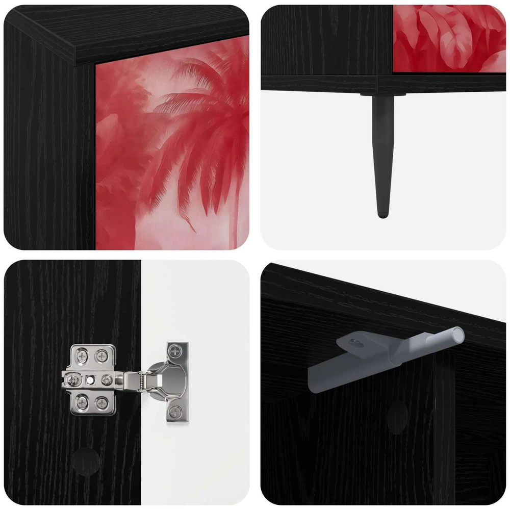 TV staliukas Televizoriaus spintelė AACHEN 102 x 33 x 51 cm Juodojo ąžuolo