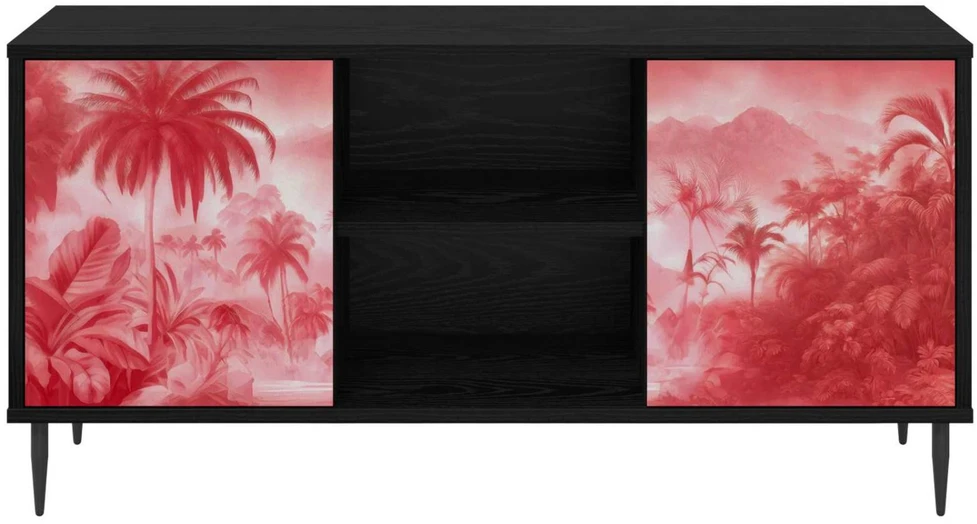 TV staliukas Televizoriaus spintelė AACHEN 102 x 33 x 51 cm Juodojo ąžuolo