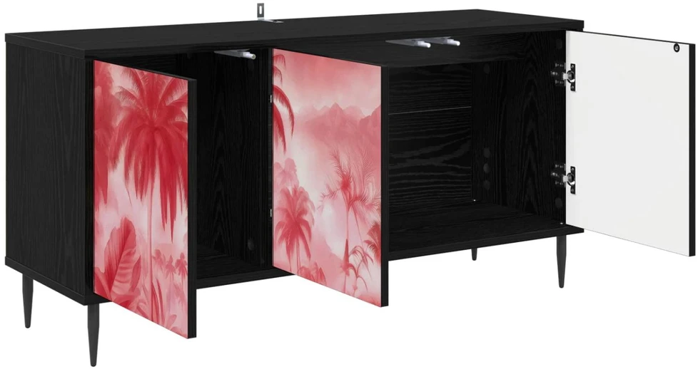 TV staliukas Televizoriaus spintelė AACHEN 102 x 33 x 51 cm Juodojo ąžuolo