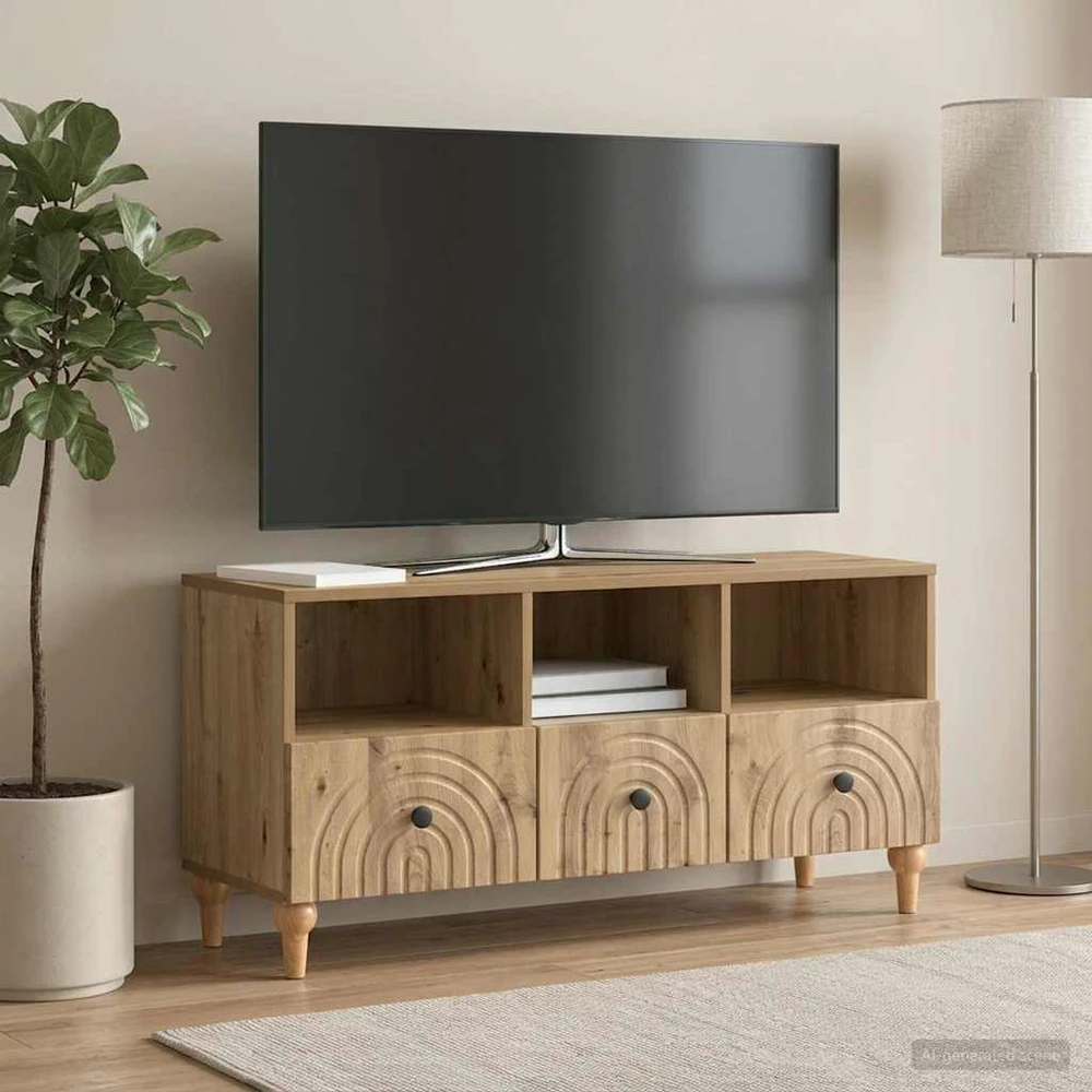 TV staliukas Televizoriaus spintelė 102 x 34,5 x 50 cm Amatinė Ąžuolas