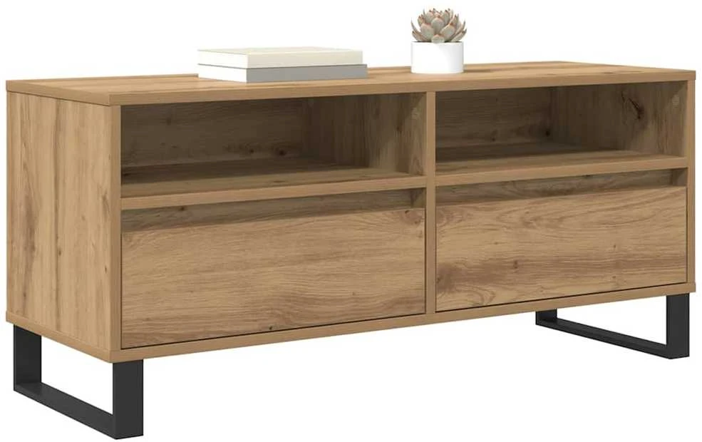 TV staliukas Televizoriaus spintelė 100 x 34,5 x 44,5 cm Amatininkų ąžuolas