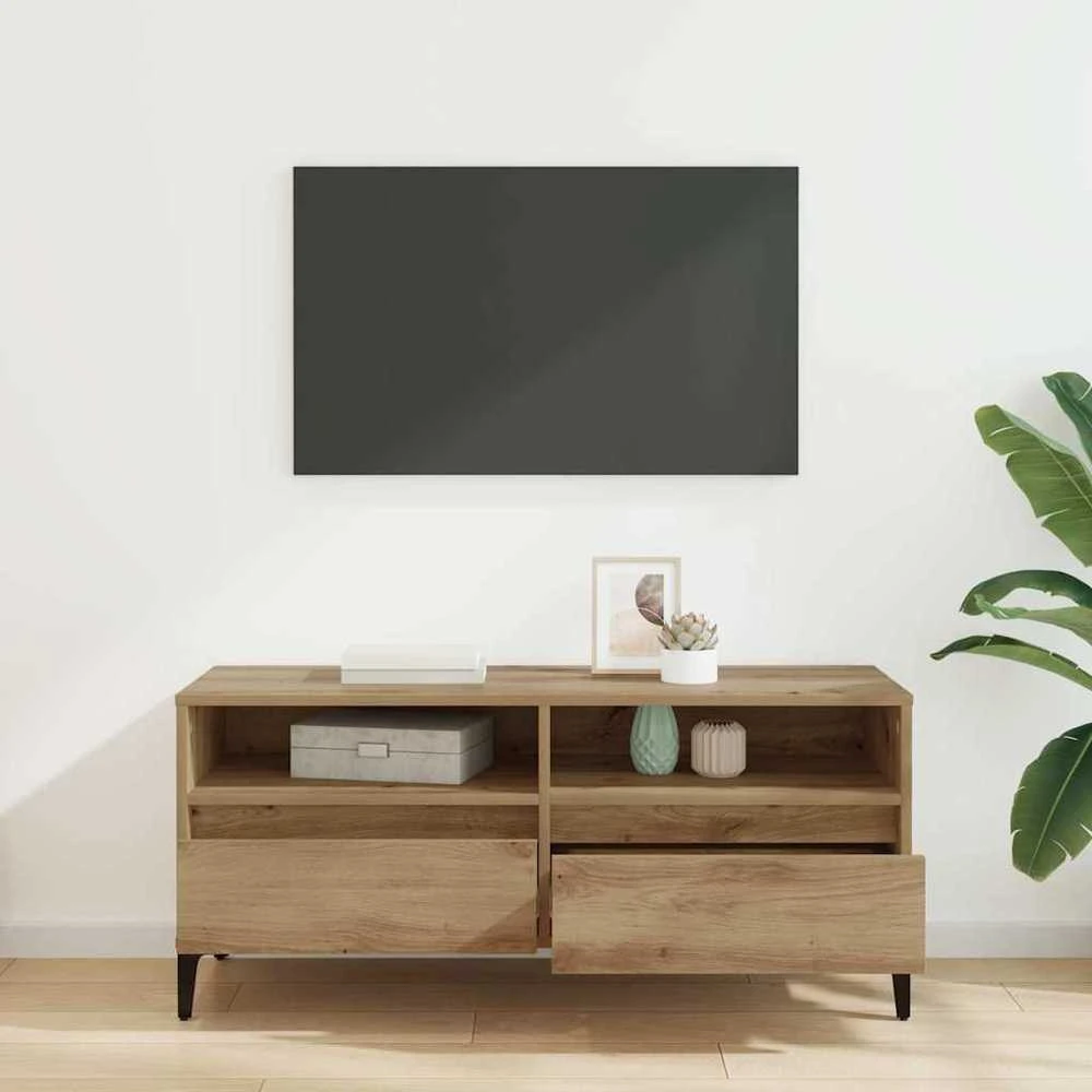TV staliukas Televizoriaus spintelė 100 x 34,5 x 44,5 cm Amatininkų ąžuolas