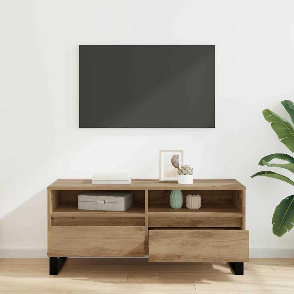 TV staliukas Televizoriaus spintelė 100 x 34,5 x 44,5 cm Amatininkų ąžuolas