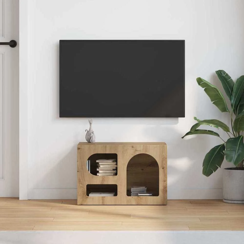 TV staliukas Televizoriaus spintelė ELST 60 x 35 x 40 cm Amatininkų ąžuolas