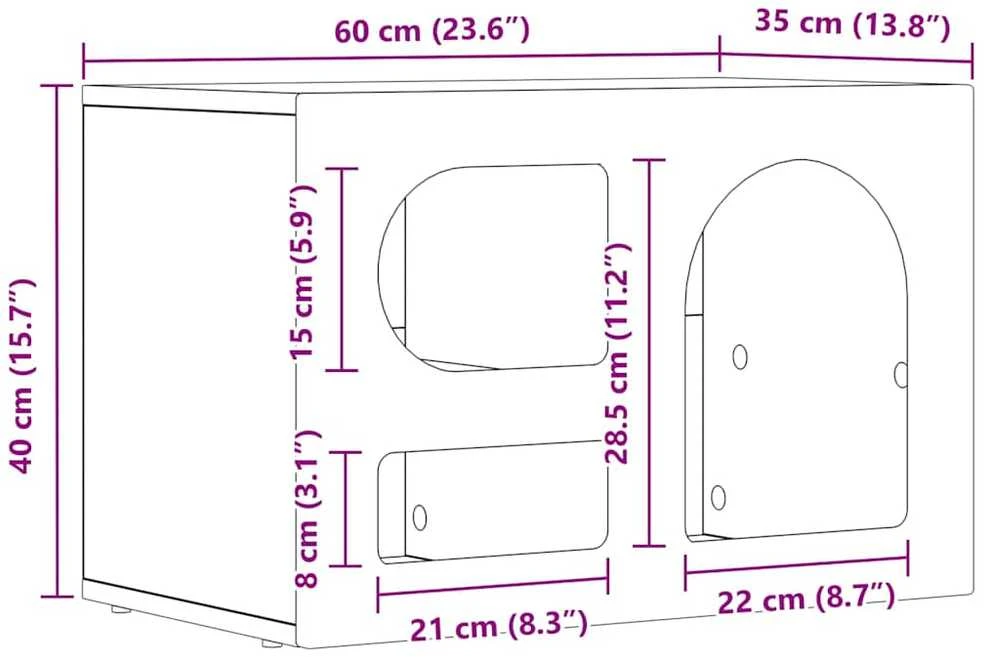TV staliukas Televizoriaus spintelė ELST 60 x 35 x 40 cm Amatininkų ąžuolas