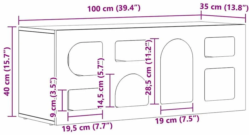 TV staliukas Televizoriaus spintelė ELST 100 x 35 x 40 cm Amatininkų ąžuolas