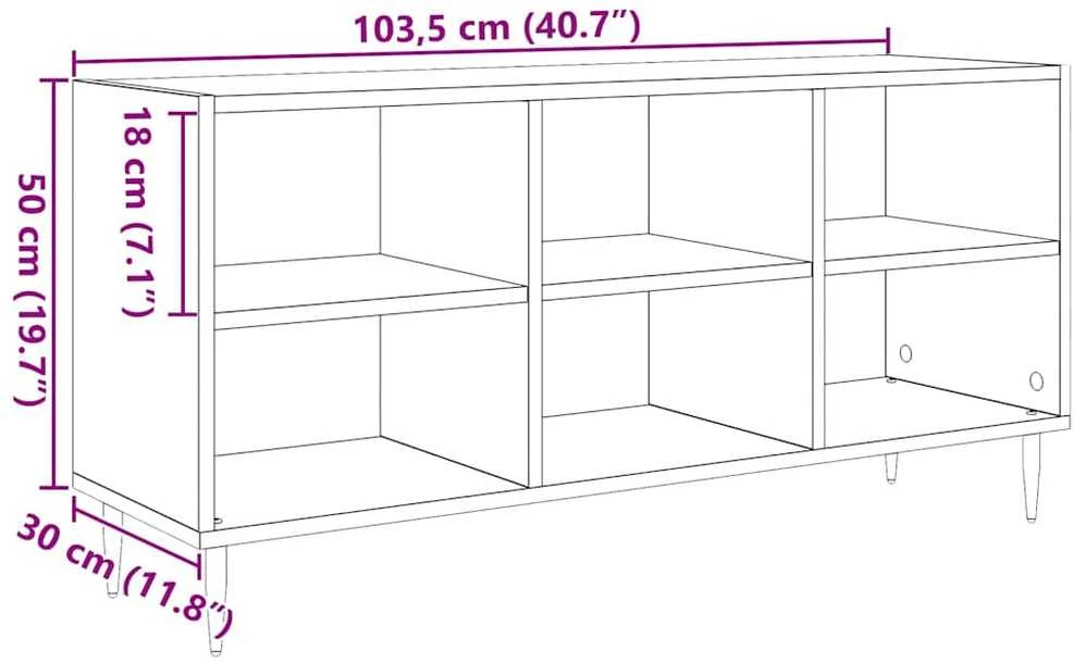 TV staliukas Televizoriaus spintelė 103,5 x 30 x 50 cm Amatininkų ąžuolas