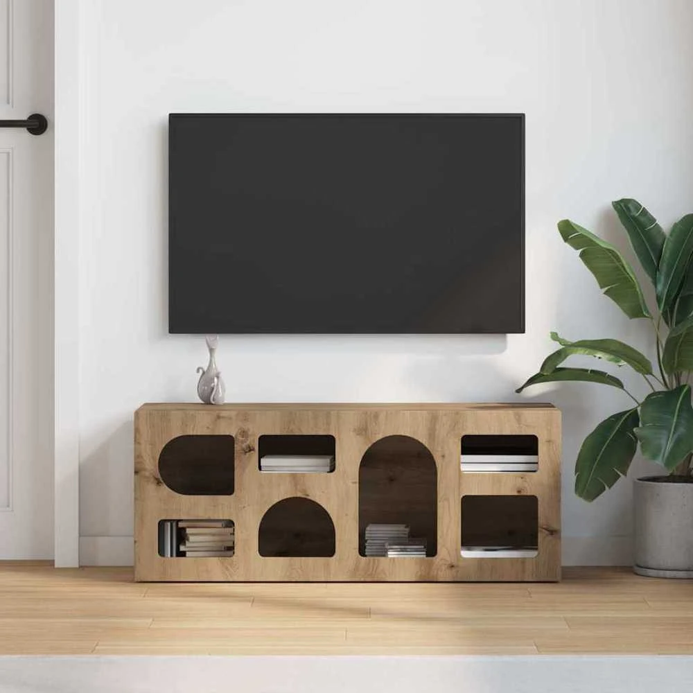 TV staliukas Televizoriaus spintelė ELST 100 x 35 x 40 cm Amatininkų ąžuolas