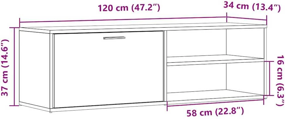 TV staliukas televizoriaus spintelė Artisan ąžuolas 120x34x37 cm