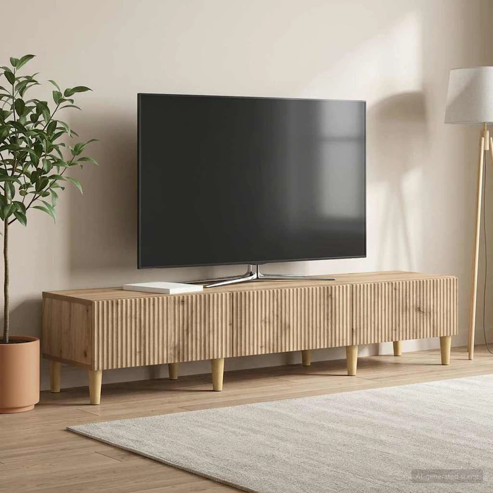 TV staliukas Televizoriaus spintelė 147 x 34,5 x 30 cm Artisano ąžuolo