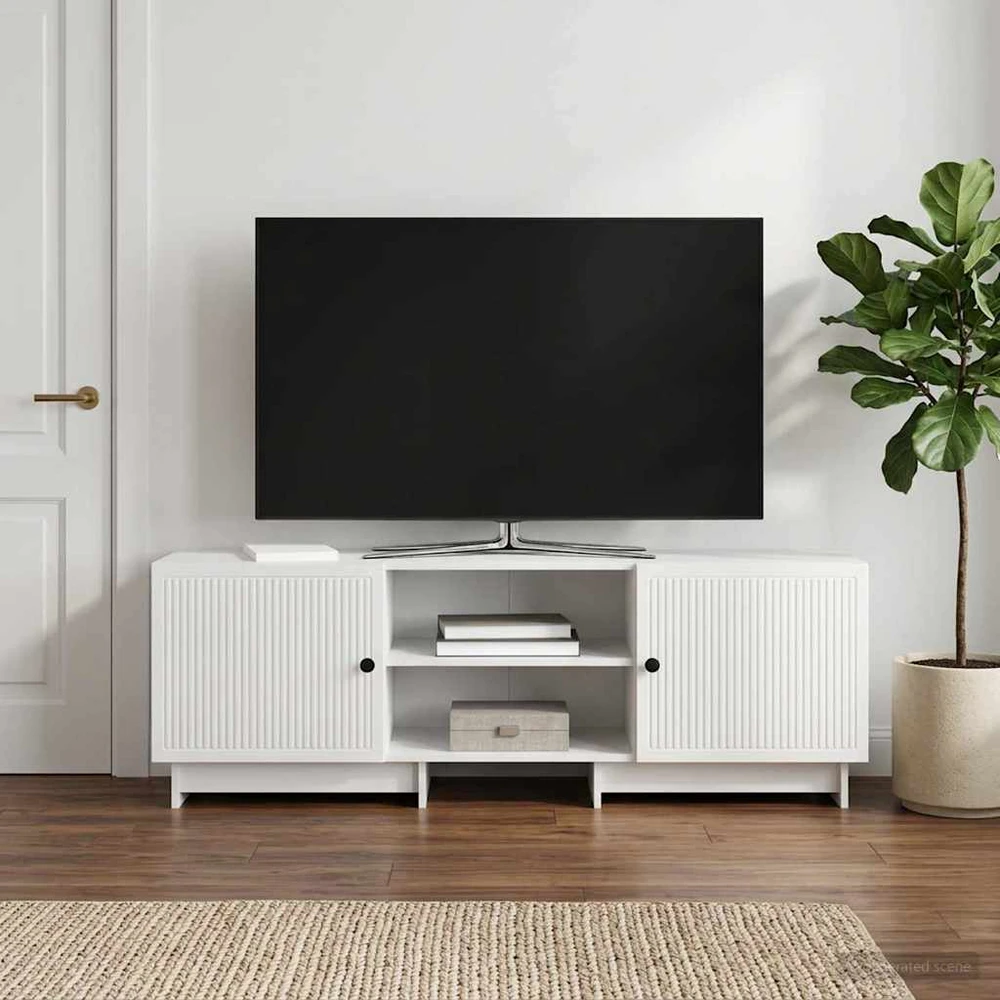 TV staliukas Televizoriaus spintelė 150 x 31 x 50 cm Itin blizgi balta