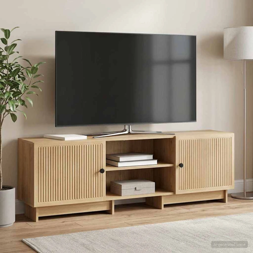 TV staliukas Televizoriaus spintelė 150 x 31 x 50 cm Itin blizgi balta