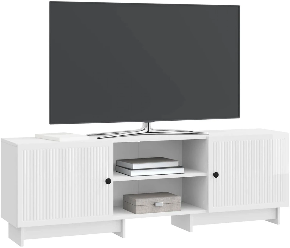 TV staliukas Televizoriaus spintelė 150 x 31 x 50 cm Itin blizgi balta